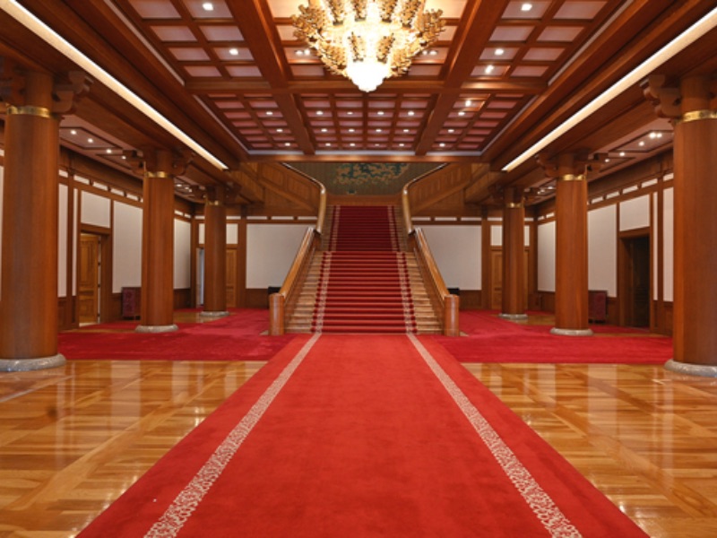 Blue house inside