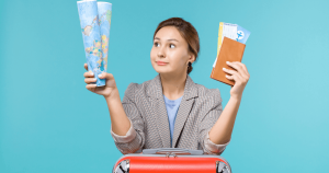 woman pondering about travels