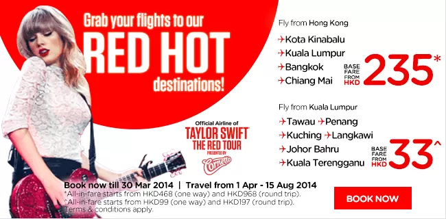 AirAsia HK Red Hot Destinations Promotions