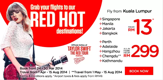 AirAsia Malaysia Red Hot Destinations Promotion