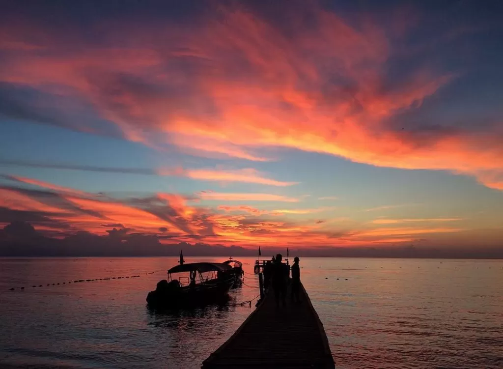 beautiful sunset of pulau lang tengah